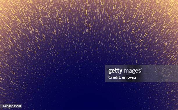 abstract golden binary explosion data background technology vector design - data stream stock illustrations