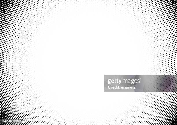 half tone gradient border frame on white background - polka dot stock illustrations