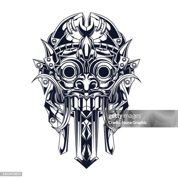 ilustraciones, imágenes clip art, dibujos animados e iconos de stock de boceto del logotipo de mecha ragda - traditional helmet