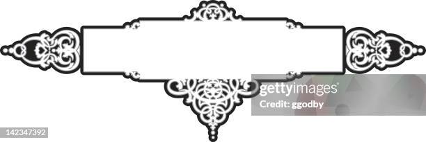 ornate panel design (vector) - black border stock illustrations