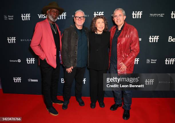 Richard Roundtree, Malcolm McDowell, Lily Tomlin and Paul Weitz attend the "Moving On" Premiere during the 2022 Toronto International Film Festival...
