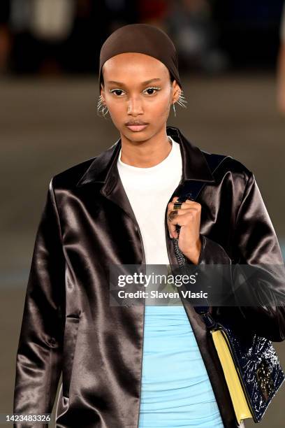 Model walks the runway during Tory Burch - Spring/Summer 2023 New York Fashion Week on September 13, 2022 in New York City.