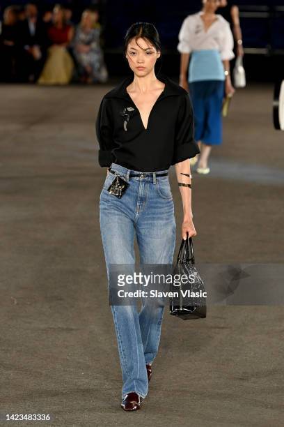 Model walks the runway during Tory Burch - Spring/Summer 2023 New York Fashion Week on September 13, 2022 in New York City.