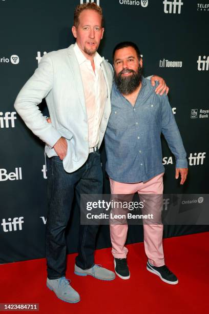 Zack Schiller and Andrew Miano attend the "Moving On" Premiere during the 2022 Toronto International Film Festival at Roy Thomson Hall on September...
