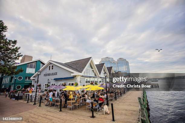 halifax boardwalk - halifax harbour stock pictures, royalty-free photos & images