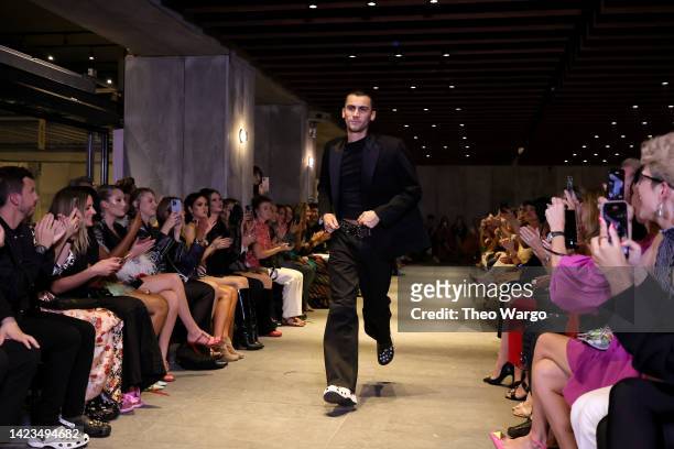 Designer Christian Cowan walks the runway for the Christian Cowan fashion show during September 2022 New York Fashion Week: The Shows at 100 Vandam...