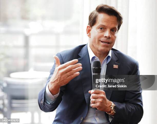 Anthony Scaramucci speaks at the Exclusive Resorts Luncheon hosted by Anthony Scaramucci and Steve Case at Ci Siamo on September 13, 2022 in New York...