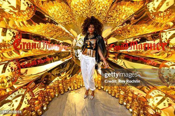 Katia Biassou poses at the Grand Marnier photo booth during News Photo ...