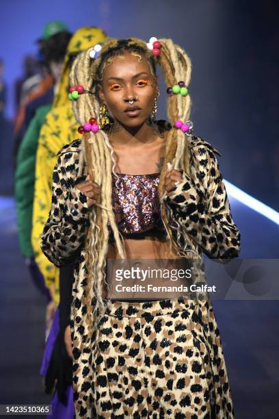 Model walks the runway for the Puma fashion show during September 2022 New York Fashion Week: The Shows on September 13, 2022 in New York City.