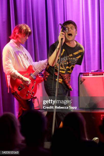 Conor Curley and Grian Chatten of Fontaines D.C. Perform at Spotlight: Fontaines D.C. At The GRAMMY Museum on September 13, 2022 in Los Angeles,...