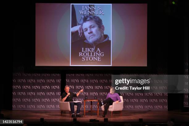 Bruce Springsteen interviews Jann Wenner about his new memoir "Like a Rolling Stone" at 92NY on September 13, 2022 in New York City.