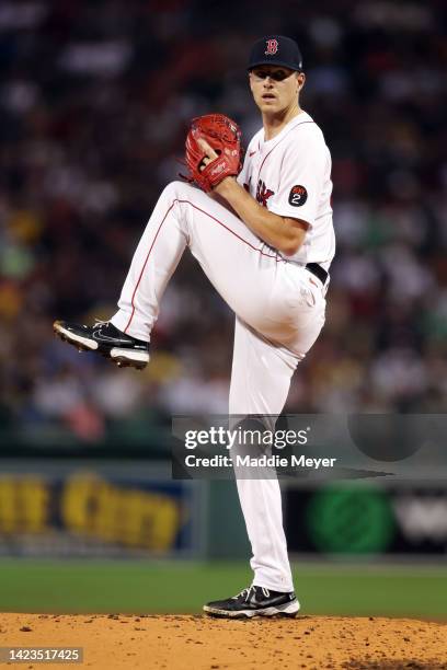 Starting pitcher Nick Pivetta of the Boston Red Sox throws against the New York Yankees during the second inning at Fenway Park on September 13, 2022...