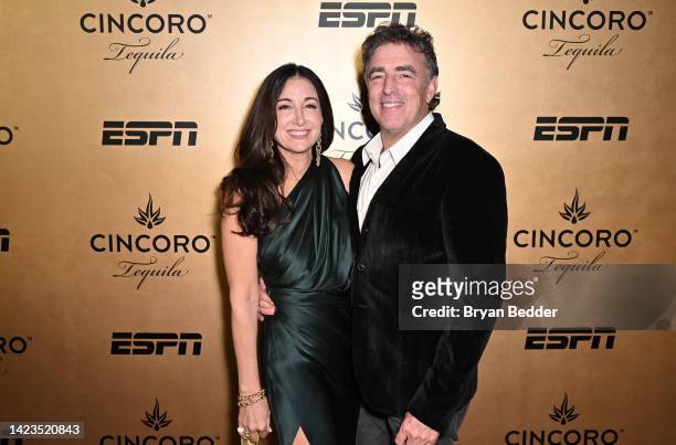Cincoro Tequila founders, Emilia Fazzalari and Wyc Grousbeck toast Cincoro’s newest and fifth expression, Cincoro Gold, at a private launch party on...