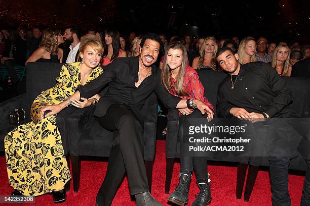 Personality Nicole Richie, singer Lionel Richie, Sofia Richie and Miles Richie attend Lionel Richie and Friends in Concert presented by ACM held at...