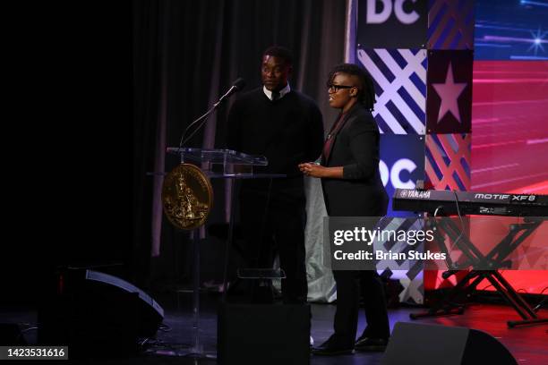 Jon Marc Sandifer and Zeenat Watts present during the 37th Annual Mayor's Arts Awards at Capital Turnaround on September 13, 2022 in Washington, DC.