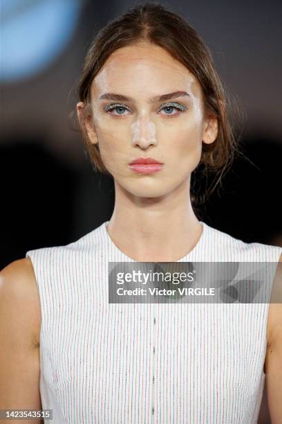 Model walks the runway during the Tory Burch Ready to Wear Spring/Summer 2023 fashion show as part of the New York Fashion Week on September 13, 2022...