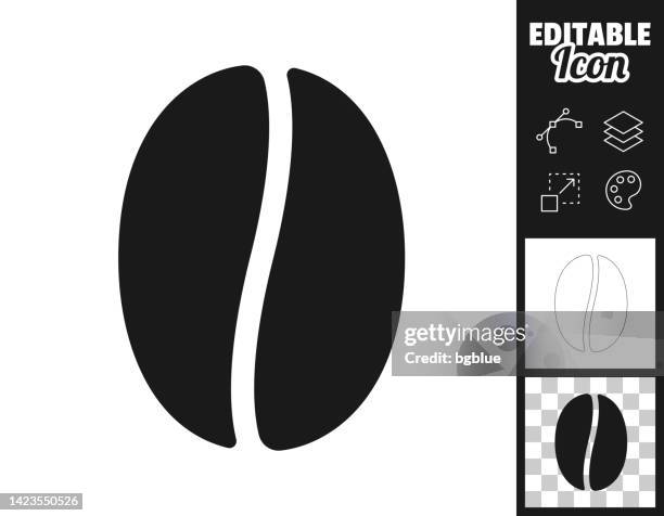 illustrations, cliparts, dessins animés et icônes de grain de café. icône pour le design. facilement modifiable - grain-de-café-vert