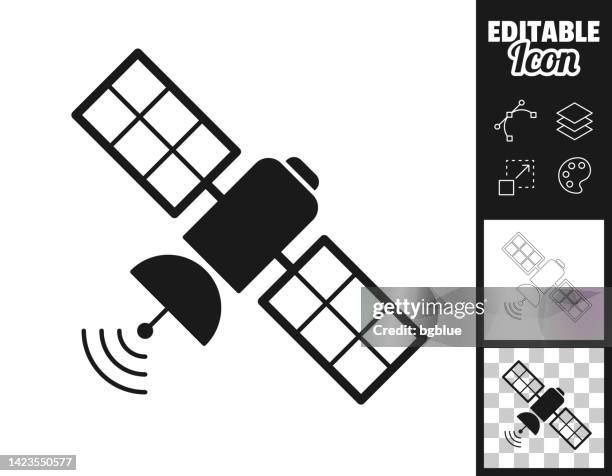 illustrations, cliparts, dessins animés et icônes de satellite. icône pour le design. facilement modifiable - antenne parabolique