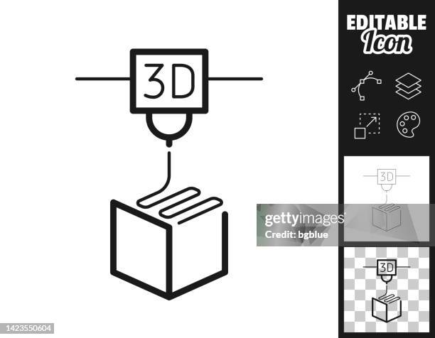3d printer. icon for design. easily editable - mold stock illustrations