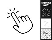 Click with hand cursor. Icon for design. Easily editable