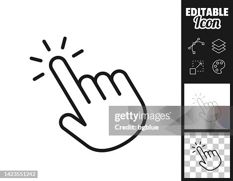 Click with hand cursor. Icon for design. Easily editable Click with hand cursor. Icon for design. Easily editable