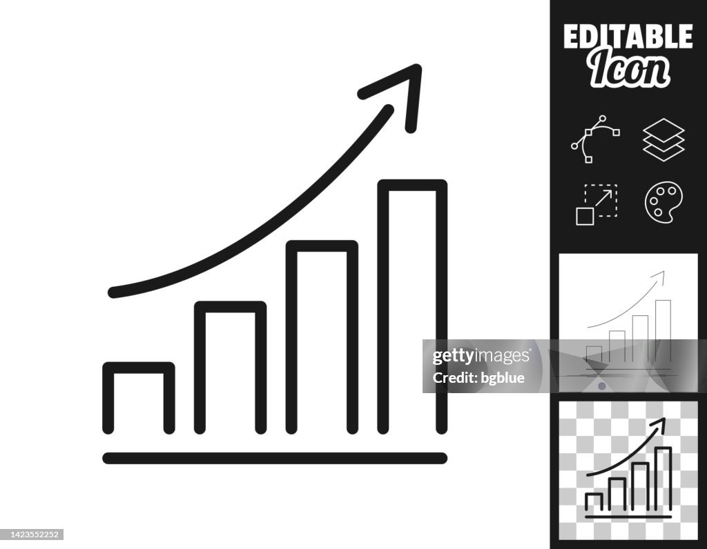 Gráfico crescente. Ícone para design. Facilmente editável