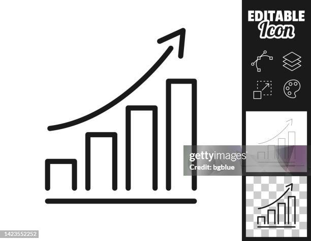 growing graph. icon for design. easily editable - bar chart stock illustrations