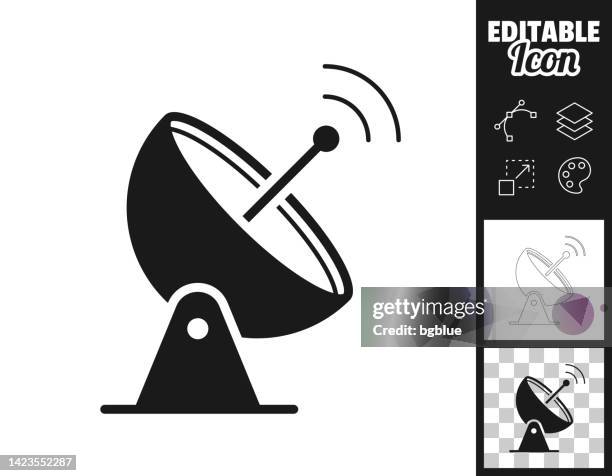 satellite dish. icon for design. easily editable - communications tower editable stock illustrations