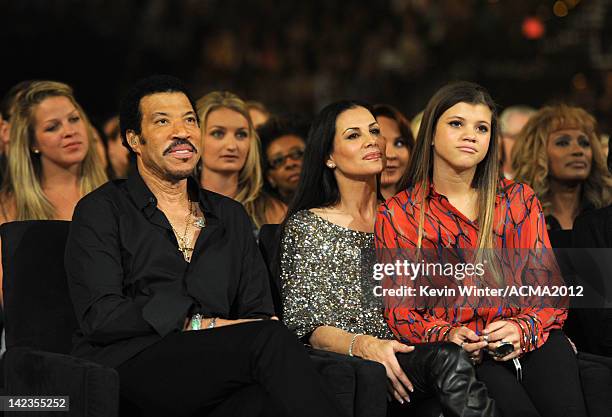 Singer Lionel Richie, Diane Alexander, and Sofia Richie attend the Lionel Richie and Friends in Concert presented by ACM held at the MGM Grand Garden...