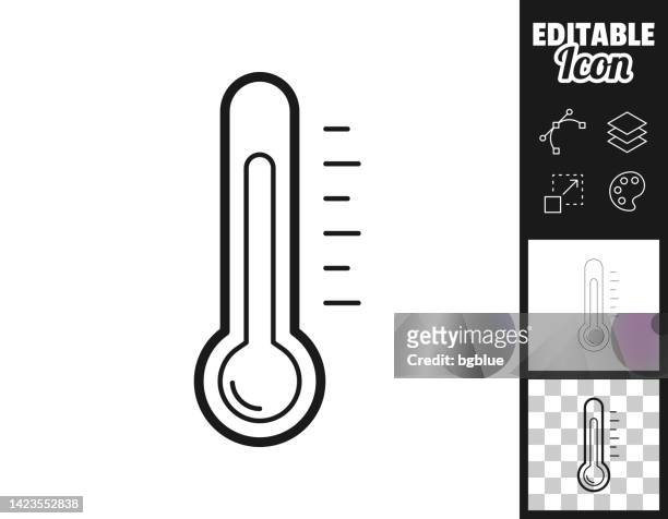 illustrazioni stock, clip art, cartoni animati e icone di tendenza di termometro. icona per il design. facilmente modificabile - measuring height