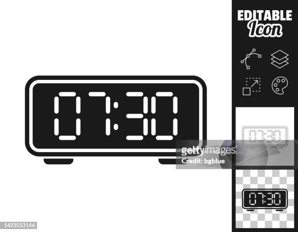 illustrations, cliparts, dessins animés et icônes de horloge numérique. icône pour le design. facilement modifiable - countdown digital