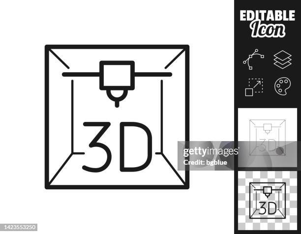 3d printer. icon for design. easily editable - 3 d printer stock illustrations