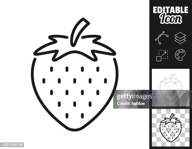 stockillustraties, clipart, cartoons en iconen met strawberry. icon for design. easily editable - strawberry