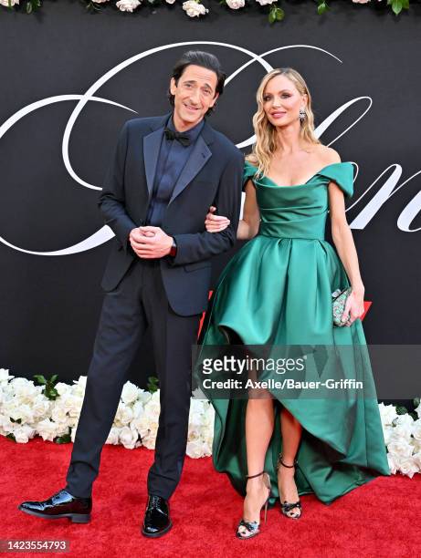 Adrien Brody and Georgina Chapman attend the Los Angeles Premiere of Netflix's New Film "Blonde" at TCL Chinese Theatre on September 13, 2022 in...