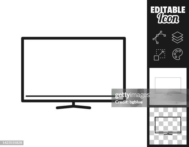 tv. icon für design. leicht editierbar - leerer bildschirm stock-grafiken, -clipart, -cartoons und -symbole