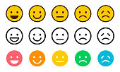 5 steps,Feedback face icons
