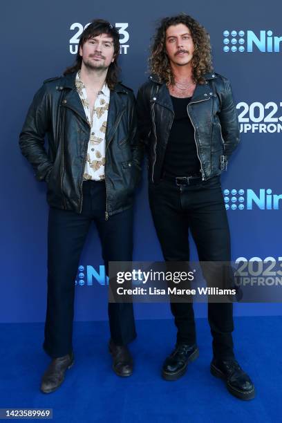 Reuben Styles and Adam Hyde attend the Nine 2023 Upfronts Photo Call on September 14, 2022 in Sydney, Australia.