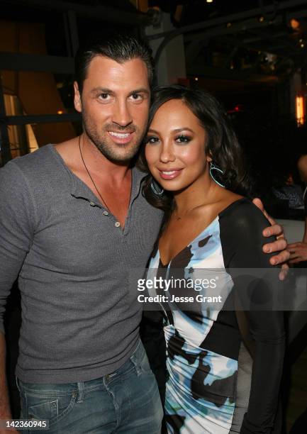 Maksim Chmerkovskiy and Cheryl Burke attend the "Dancing With The Stars" After Party at Mixology101 Hosted by Cheryl Burke on April 2, 2012 in Los...