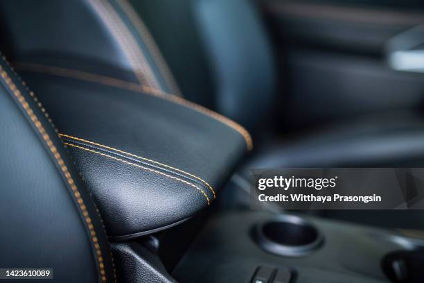 car leather pleats stitch work - leather seats car stock pictures, royalty-free photos & images