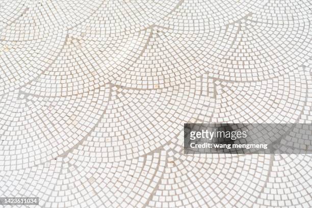 fan-shaped floor tile shapes - abrir en abanico fotografías e imágenes de stock