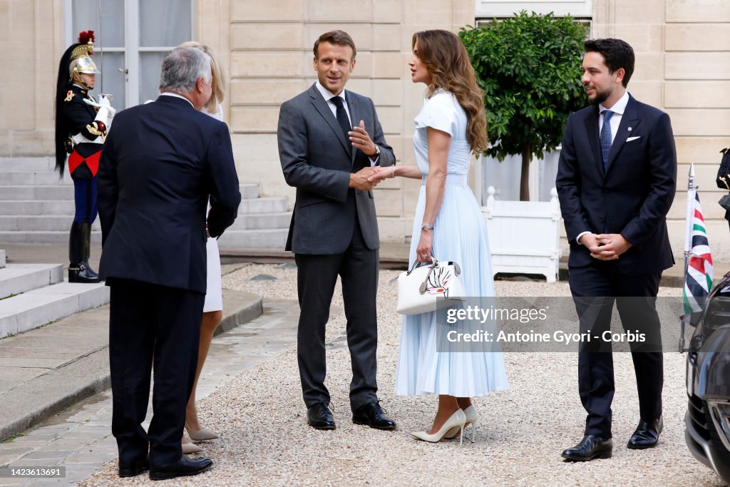 France's President Macron Hosts King Abdallah II of Jordan