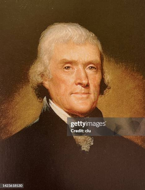 thomas jefferson porträt - präsident stock-grafiken, -clipart, -cartoons und -symbole