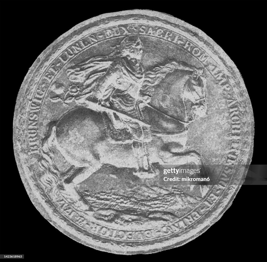 Old Engraved Illustration Of Great Seal Of King George I High-Res Stock ...