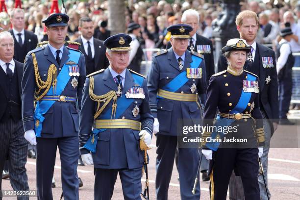 Prince William, Prince of Wales, King Charles III, Prince Richard, Duke of Gloucester, Princess Anne, Princess Royal and Prince Harry, Duke of Sussex...