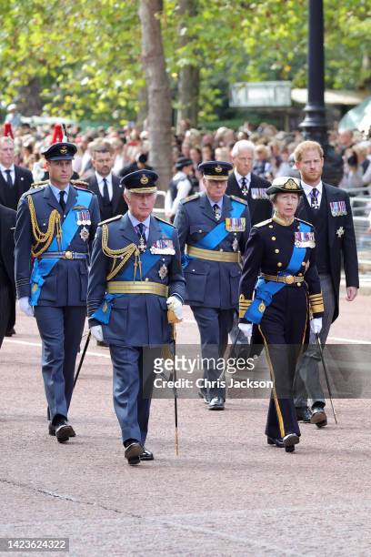 Prince William, Prince of Wales, King Charles III, Prince Richard, Duke of Gloucester, Princess Anne, Princess Royal and Prince Harry, Duke of Sussex...