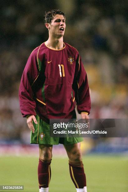 September 2003, Liverpool - UEFA Qualification Match - England U21s v Portugal U21s - Cristiano Ronaldo of Portugal U21s.