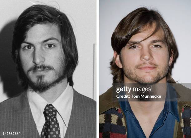 In this composite image a comparison has been made between Steve Jobs and actor Ashton Kutcher. Ashton Kutcher will reportedly play Steve Jobs in a...