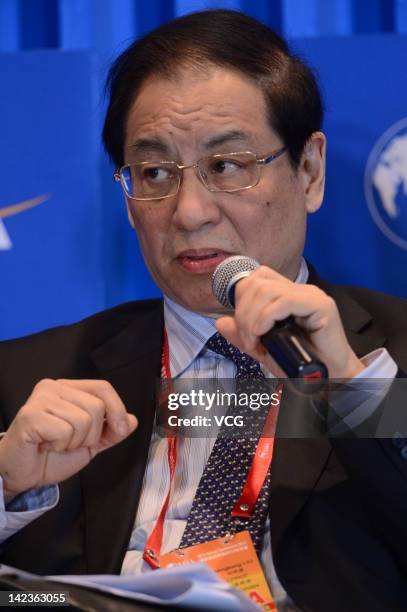 Liu Mingkang, former chairman of the China Banking Regulatory Commission , attends a session during the Boao Forum For Asia Annual Conference 2012 at...