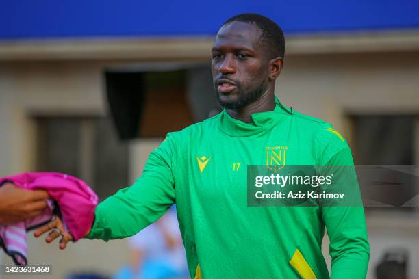 Moussa Sissoko of Nantes during the training session ahead of the UEFA Europa League Group G match between Qarabag FK and Nantes at Tofig Bahramov...