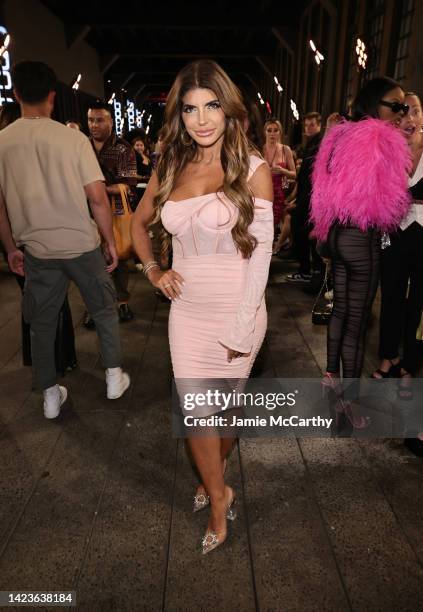 Teresa Giudice attends Boohoo by Kourtney Kardashian Barker's New York Fashion Week debut, at Highline on September 13, 2022 in New York City.